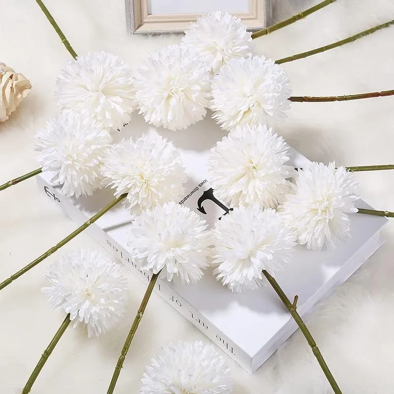 Fiori decorativi Confezione da 12 crisantemo finto ortensia tessile fiore di seta impostazione tavolo palline decorative per decorazioni per ufficio feste in giardino