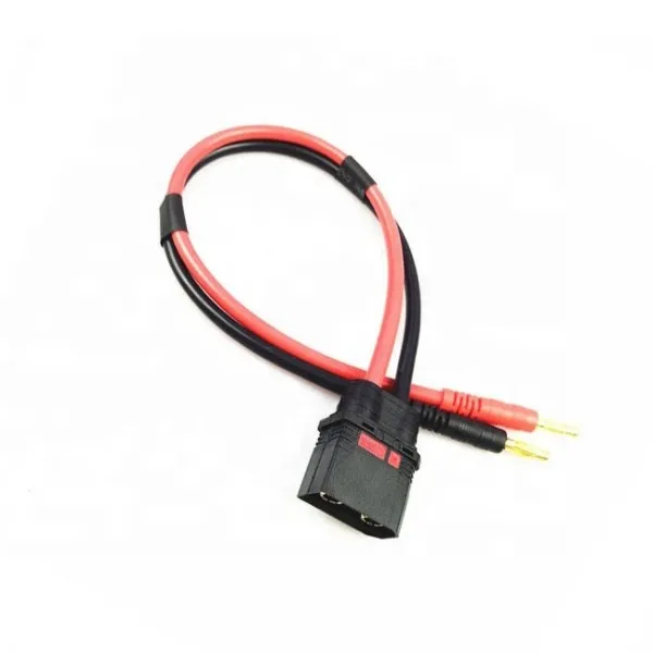 Connecteur anti-étincelle QS8-S vers fiche banane de 4mm, câble de chargeur 12awg 20CM, adaptateur de câble de Charge QS8 pour batterie Lipo de Drone RC à monter soi-même