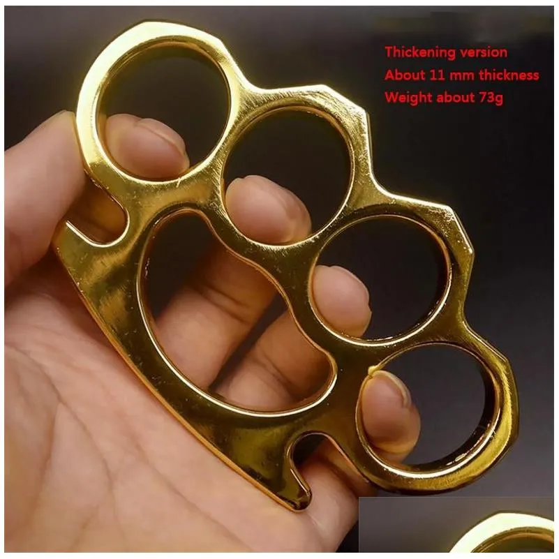 Thickened Metal Finger Tiger Safety Defense brass Knuckle Duster Self-defense Equipment Bracelet Pocket EDC Tool5236247H