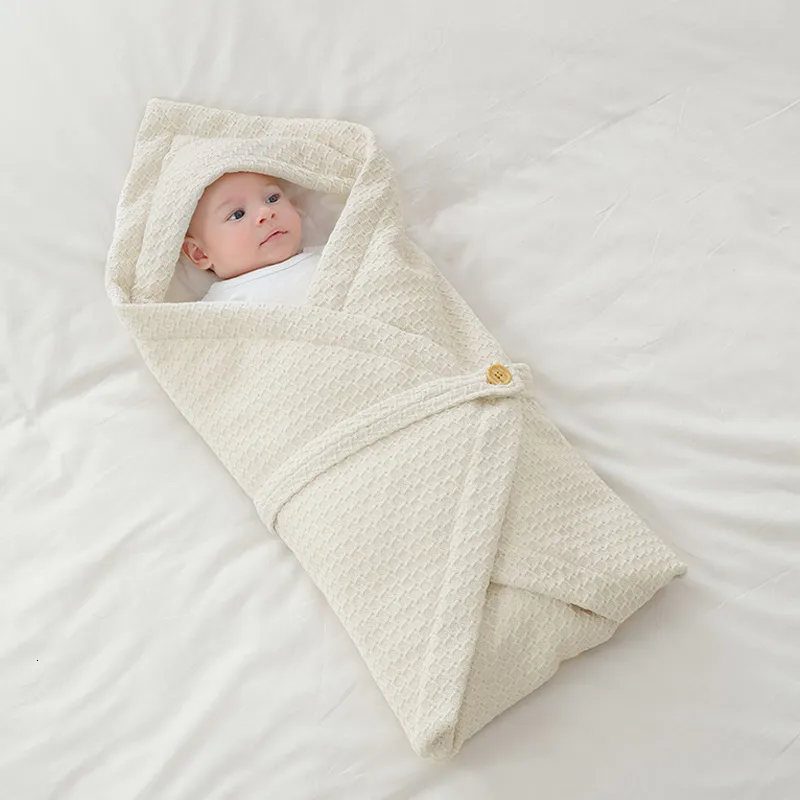 Filtar Swaddling Soft Born Baby Wrap Filtar Baby Sleeping Bag Kuvert för Born Sleepsack Cotton Thicken Cocoon för Baby Sleepsack 230919