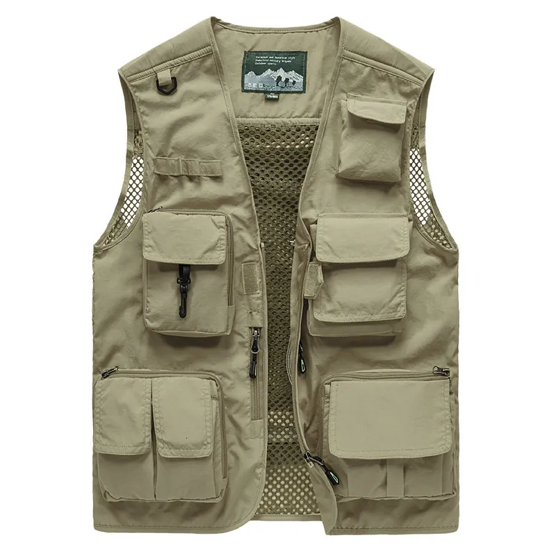 Autres articles de sport Été multi-poches grande taille printemps et automne gilet pour hommes pographie gilet de pêche gilet section mince 230919