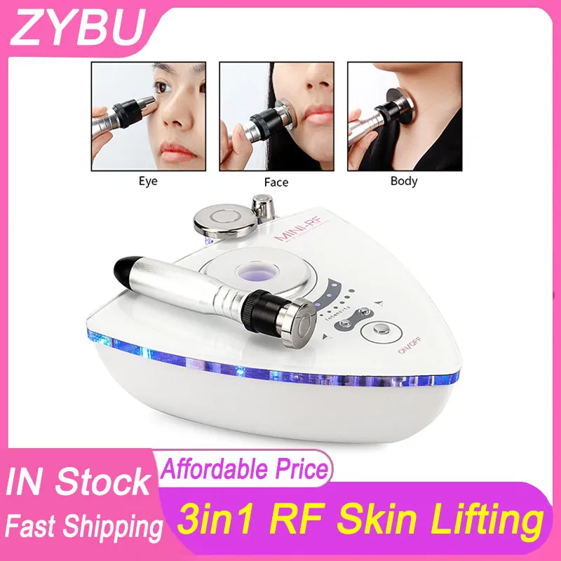 3in1 RF Skin Care Tool Radio Frequency Slimming Machine Facial Body Massage Beauty Device Skin Tighten Lift Rejuvenation Home Salon Use Anti Aging Wrinkle Removal