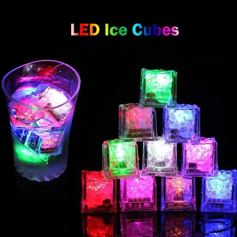 Color changing LED Glow Light Ice Cubes Party Favor DIY Yellow White Glowing light For Decoration