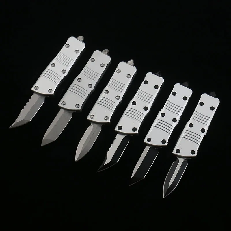 DQF Version US Italian Style Hellhound Knife Mini-M Self Defense Tactical D2 Blade 6061-T6 Aluminum Handle EDC Outdoor Camping Fighting Knives