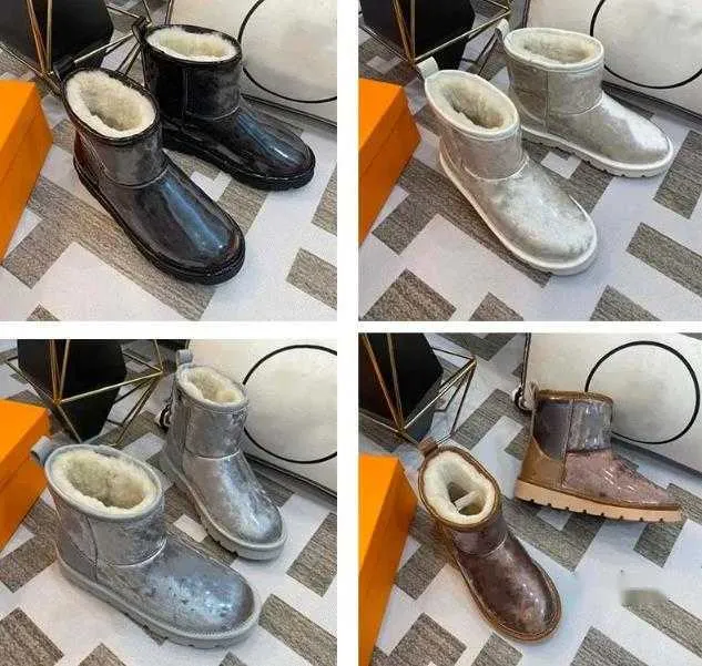 Designer Sneakers Donna Stivaletti caldi con fodera in lana classica alla moda con piattaforma impermeabile