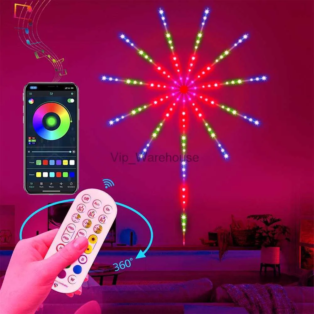 LED Strings Party Smart LED Light Strip DIY Xmas Firework Remoto Bluetooth USB Festoon Lâmpada para casa quarto festa decoração de casamento luzes de Natal HKD230919