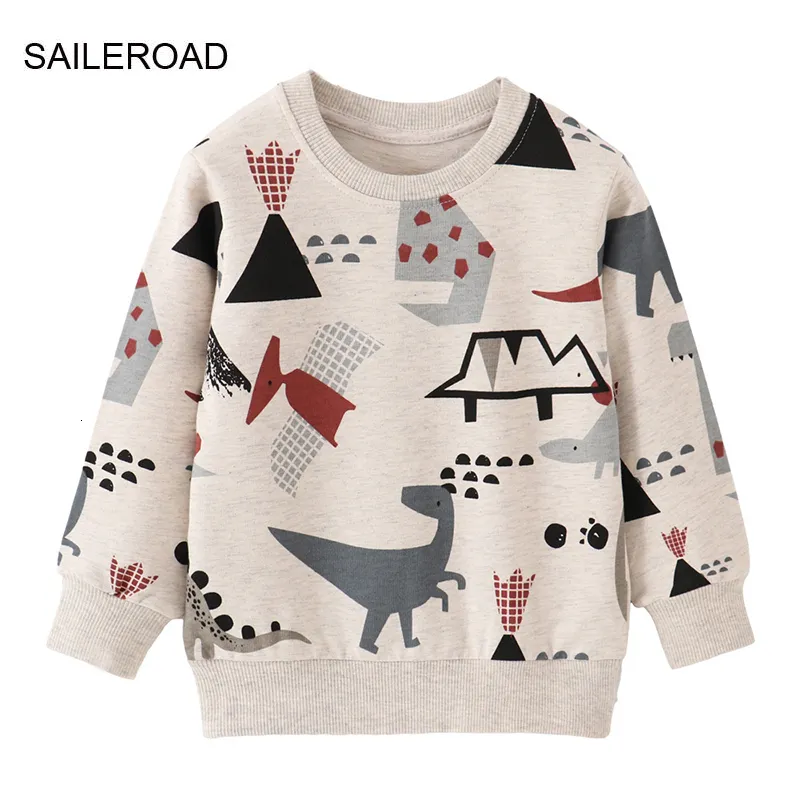 Hoodies Sweatshirts SAILEROAD Spring Boys 27 Years Clothes Cotton Outerwear Cartoon Dinosaurs Baby Tops Girls Kids Toddler Hoodie 230919