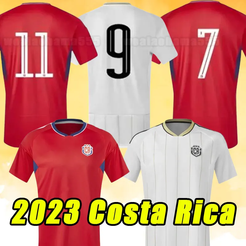 Costa Rica camisa de futebol home 2023 2024 J.VARGAS DUARTE A.CONTRERA VENEGAS J.CAMPBELL G.TORRES F.CALVO uniforme de futebol camisas fora branco vermelho 23 24