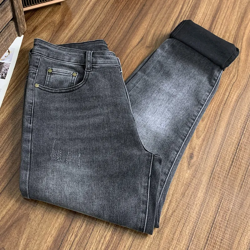 Neue JEANS Hosen Hose Herrenhosen BBicon Stretch Herbst Winter eng anliegende Jeans Baumwollhosen gewaschen gerade Business Casual QK7180-2