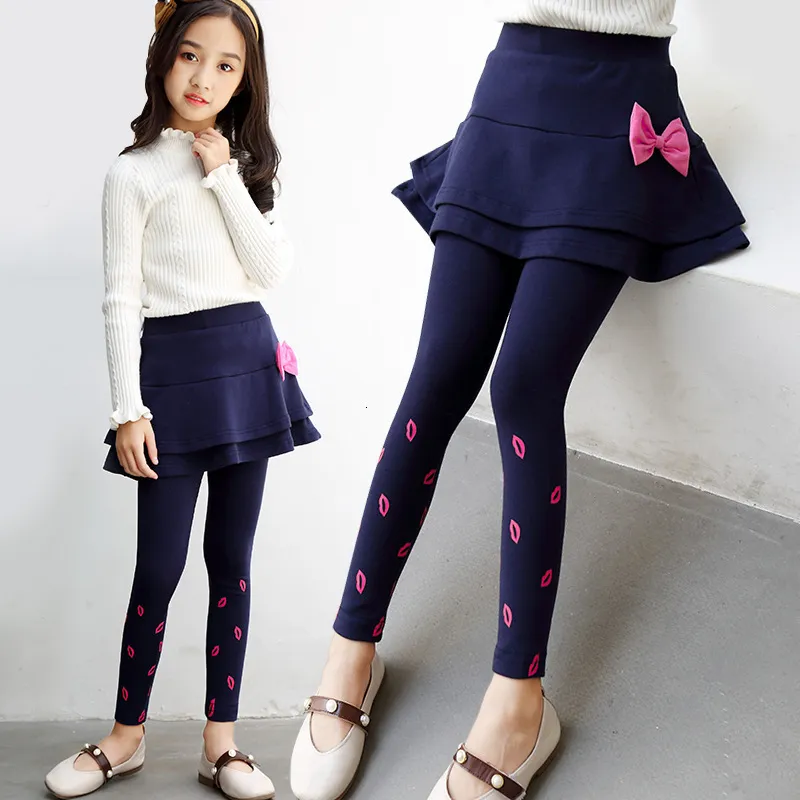 Calças meninas saia-calças primavera outono crianças legging impressão bolo saias moda meninas roupas crianças calças 4 6 7 8 10 12 anos 230918