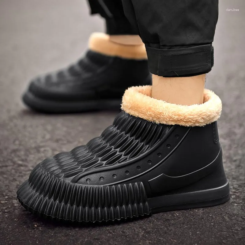 Boots Men Fashion Trend Winter Warm Plush Cotton Shoes For Waterproof Snow Botas Para Hombre Plus Casual