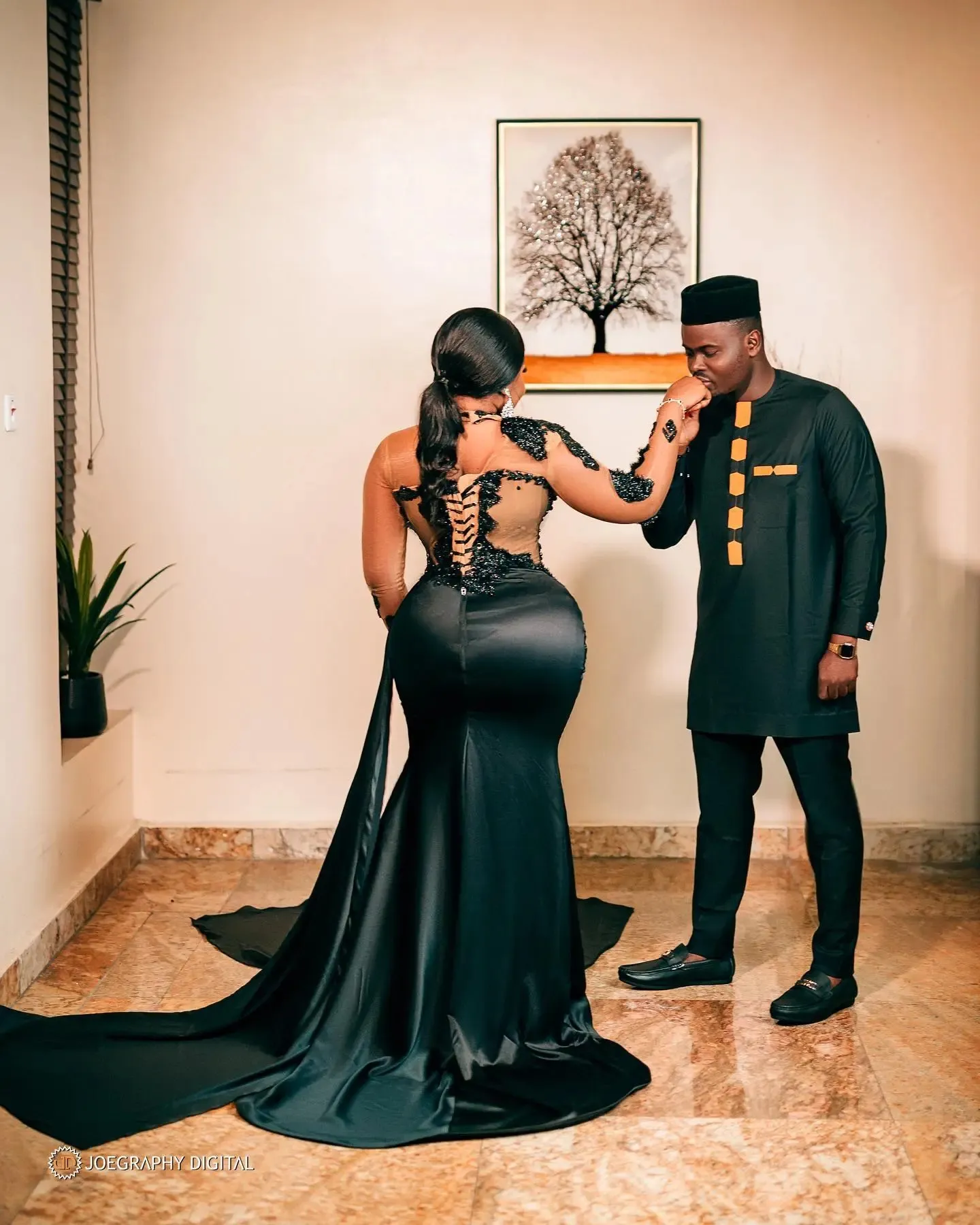 Black One Shoulder Satin Mermaid Style Prom Dress Black One Shoulder Satin Mermaid Style Prom Dress