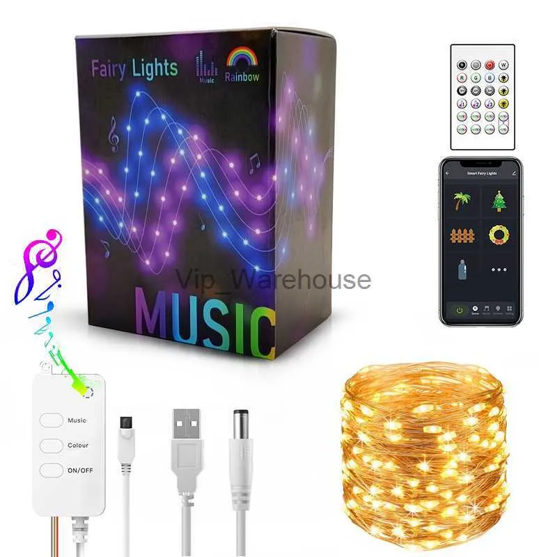 Stringhe LED Party 10 / 20M Luci LED String WiFi Bluetooth Smart RGB Luci ritmo musicale Matrimonio fai da te Natale CAPODANNO Decorazione festa di compleanno HKD230919