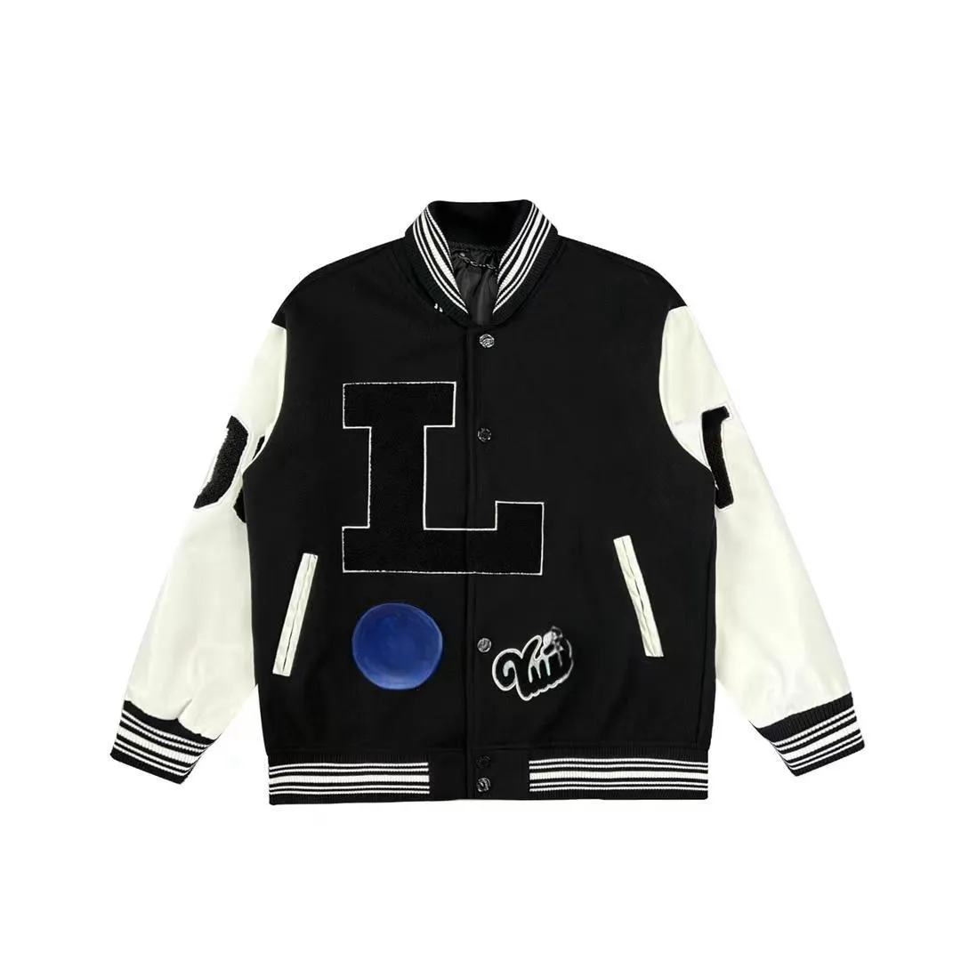 Mannen Borduren Unisex Mode Oversized Hip Hop Varsity Baseball Jas Lederen Mouw Hi Street Loose Fit Letterman Jas Bovenkleding k2