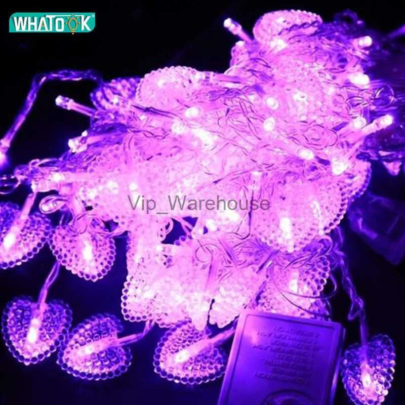 LED Strings Party New 2 x 1.5M LED String Lighting Heart Shaped Birthday Fairy Lights Decor Christmas Decoration Romantic Holiday Lighting HKD230919