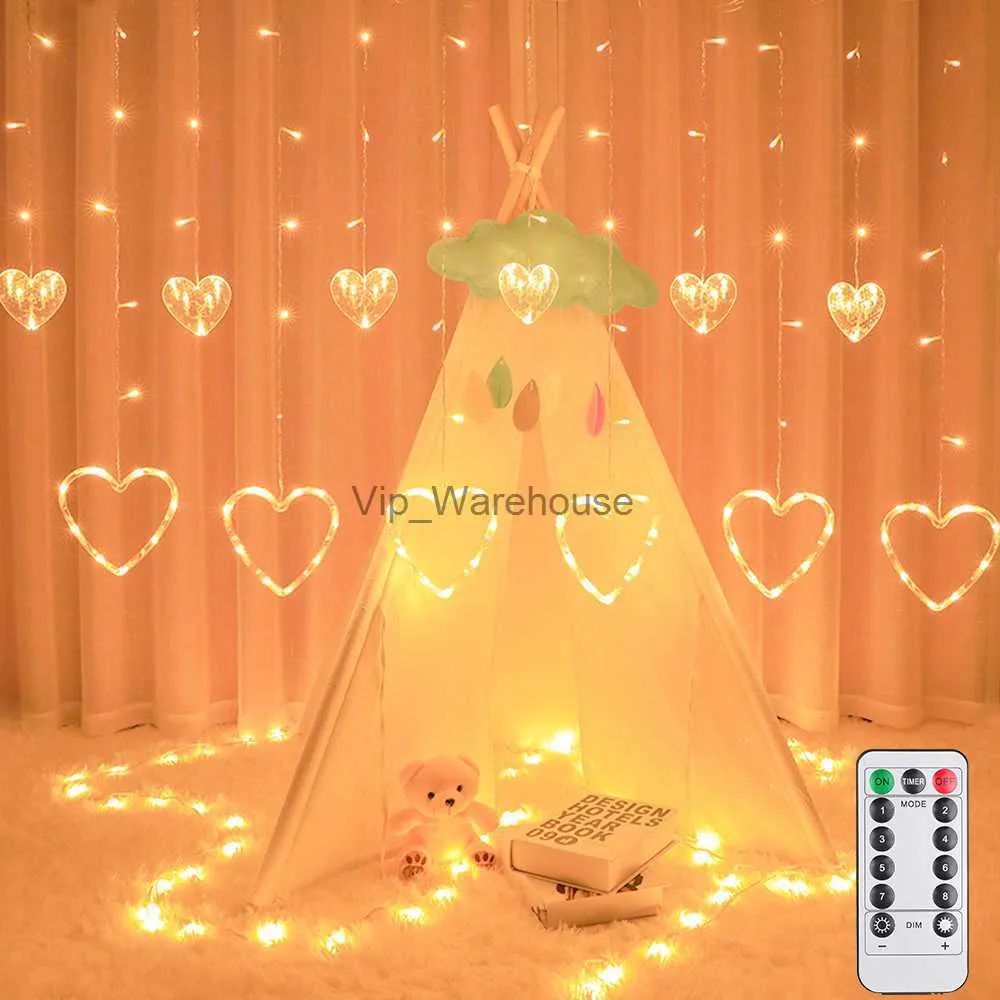LED Strings Party 2.5m Christmas Garlands على شكل قلب LED String Strain Lights 220V/110V INDOOR لحفلات الزفاف أغطية العام الجديد ديكور HKD230919