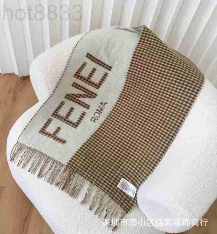 Шарфы Дизайнерский двойной жаккардовый клетчатый шарф с буквами Модный универсальный теплый шерстяной шарф G6CC