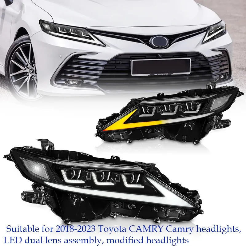 Geschikt voor 2018-2023 Toyota Camry-koplamp LED-gemodificeerde lampen met dubbele lensmontage