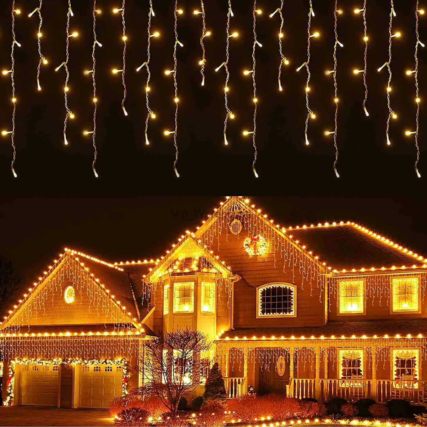 LED STRINGS PARTYクリスマス装飾2023 LED ICICLE LIGHTS OUTDOOR CARTAN GARLAND DROOP 0.5/0.6/0.7M Street Garland on the House 2024 HKD230919