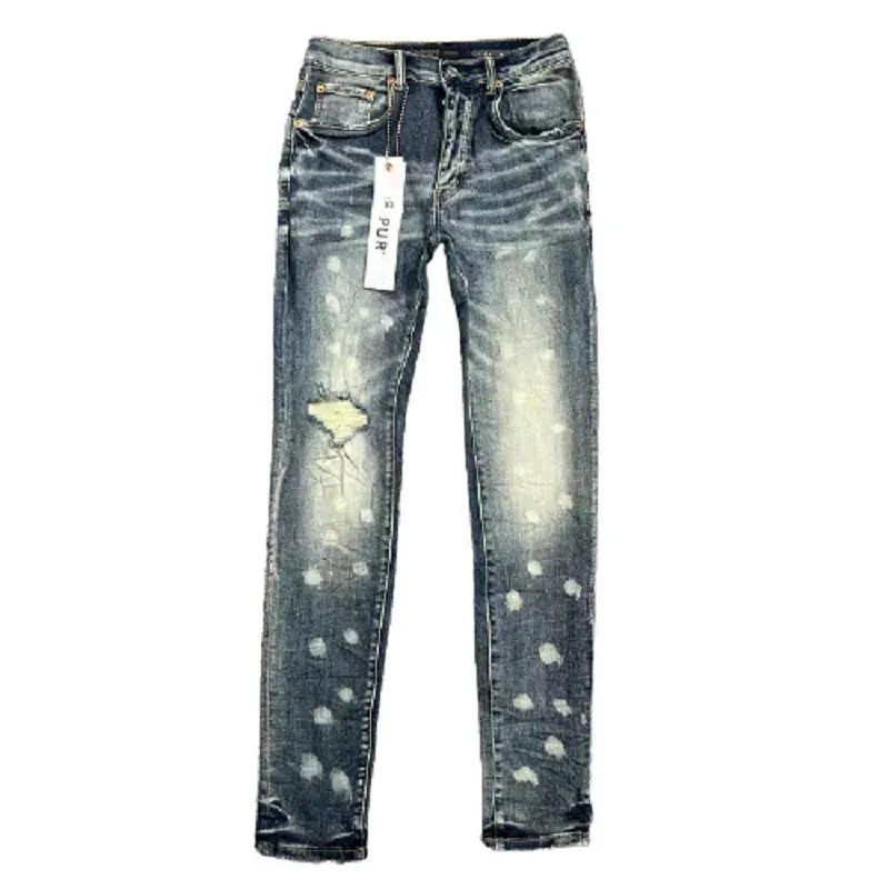 Designer jeans magro jeans retro casual ao ar livre sweatpants moda jogger cor sólida moda retro preto buraco jeans