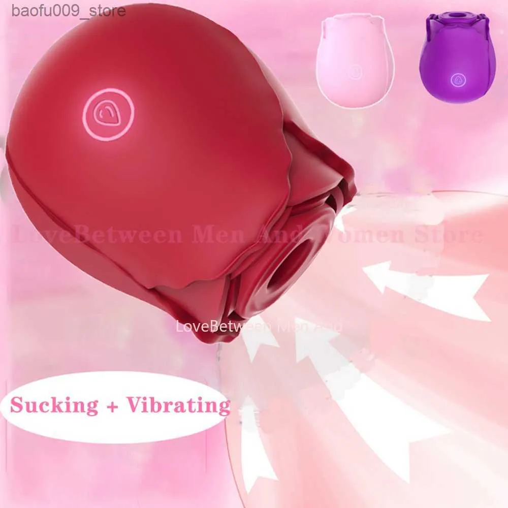 Other Health Beauty Items 10 Frequency Rose Sucking Vibrator Vaginal Nipple Sucker Oral Licking Clitoral Stimulation s for Adult Women Masturbator Q230919