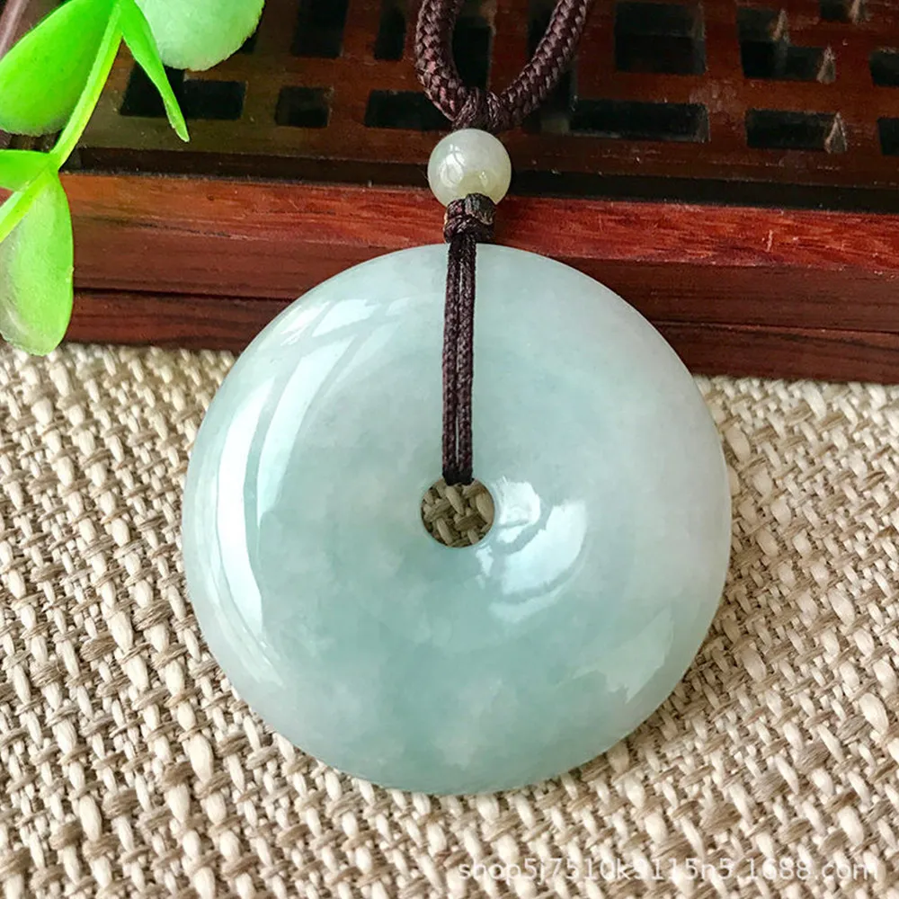 Smaragdgroene donut hanger oude mijn jade ketting sieraden ketting geluksgesp vakantie cadeau accessoires