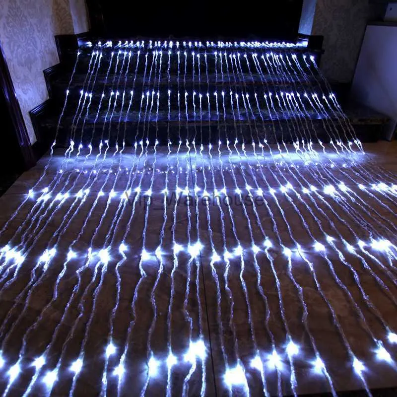 LED STRINGS PARTY 3x2/3x3/6x3M LED Meteor Shower Rain Waterfall Lights Christmay Icicle LED STRING LIGHT FAIRY GARLAND HOUSE DECORATION HKD230919