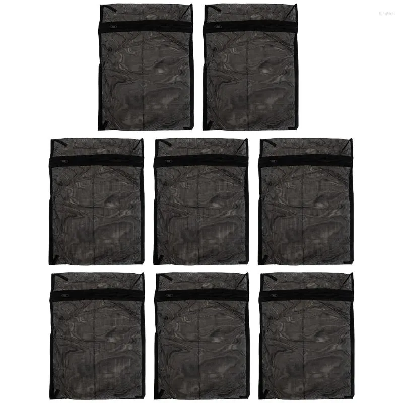 Tvättpåsar 8 PCS Black Bag Delicate Mesh Organizer Wash Polyester Travel Washing Machine Delicates