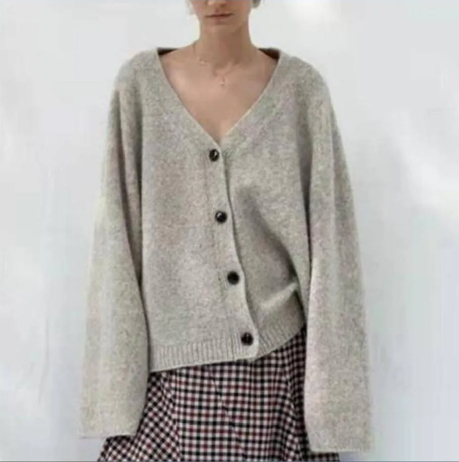 Toteme Automne de haute qualité / hiver 2023-Womens Pullbag en tricot en laine en tricot en voleur en V Vleu