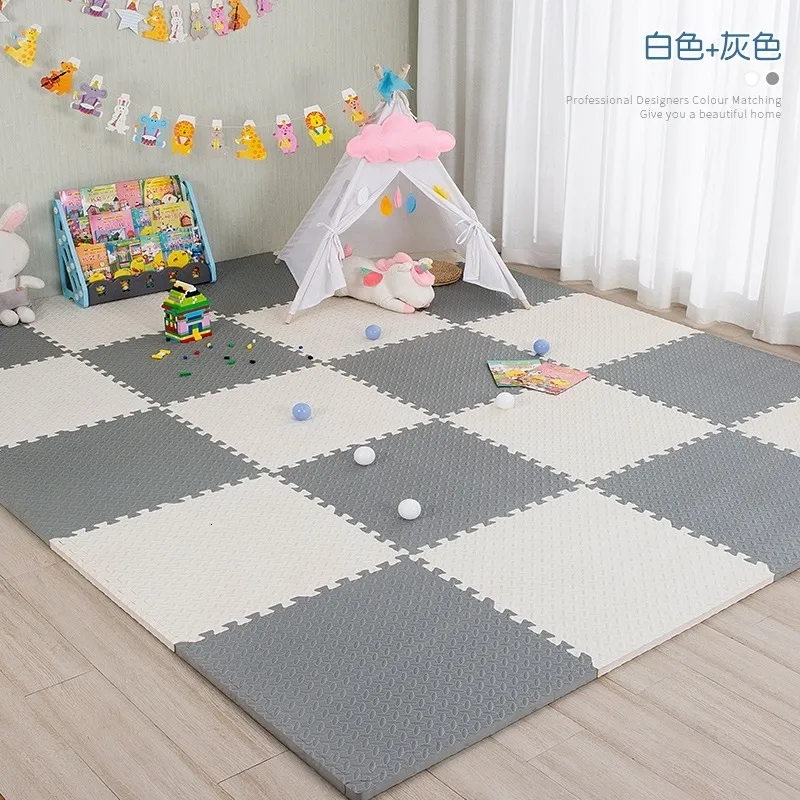 Baby mattor Playmats Baby Eva Foam Play Puzzle Mats Interlocking Trickplattor Golvmatta och matta för barnmattor Klättrande kuddar Spela MAT 30X30X1CM 230919