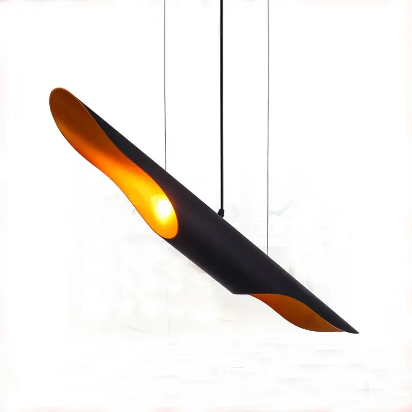 Nordic retro tubular Pendant Light Black Aluminum Pendant Lamp For Living Room Bar shop Restaurant Decorative hanging lamp