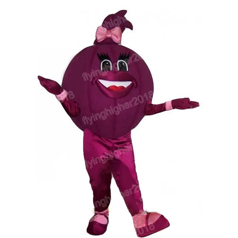 Costume de mascotte d'oignon violet d'Halloween Taille adulte Personnage de thème d'anime de dessin animé Carnaval Robe unisexe Robe de soirée de performance fantaisie de Noël