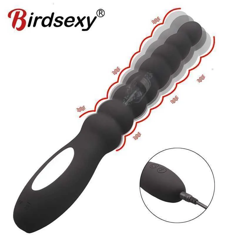 Yetişkin Masaj 10 Hızlı Anal Vibratör Boncuklar Prostat Masaj Çift Motor Pop Tap Stimülatörü USB Şarj Vibratörleri Erkekler için Seks Kadınlar