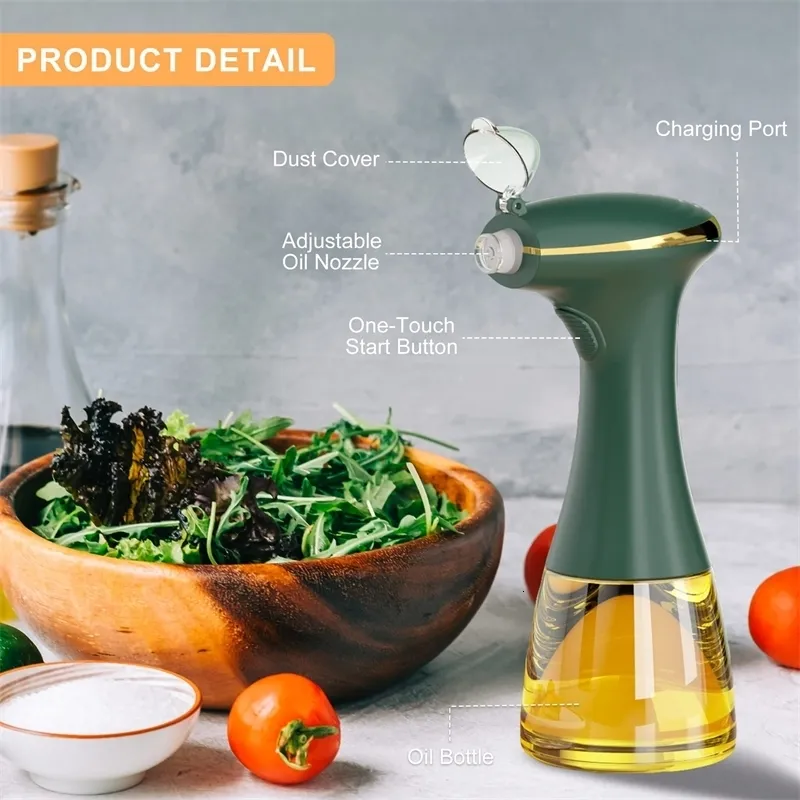 Herb Spice Outils USB Électrique Pulvérisateur Bouteille Air Friteuse Huile Automatique Pour La Cuisson Fine Brume Spray Canola Noix De Coco Olive 230919