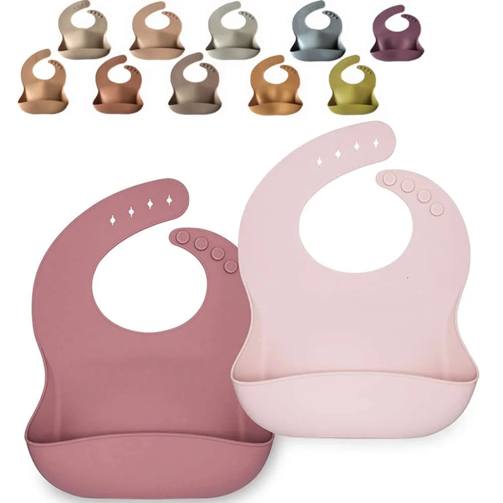 Bavaglini in silicone per bambini Stoviglie per alimentazione solida Bavaglino impermeabile Bavaglini per bambini appena nati Panni per ruttini Grembiule per bambini