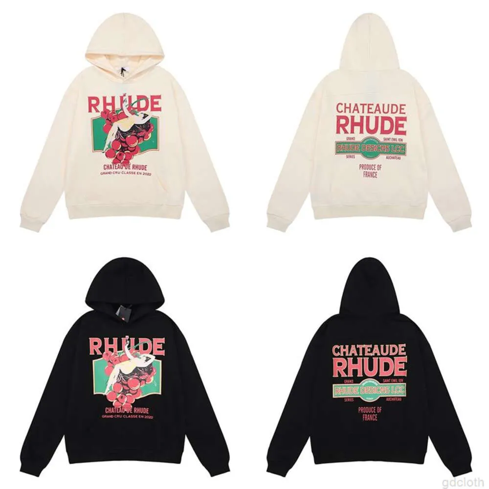 デザイナーファッション服ラグジュアリーメンズスウェットシャツRhudeアメリカンパーカー特大の小さなハイストリートファッションブランド春と秋のカップルセーター