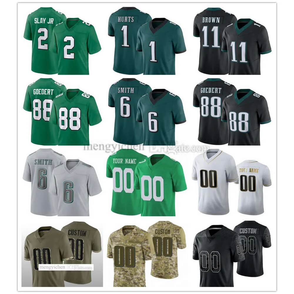 Maillots de football pour hommes 7 Haason Reddick 0 D'Andre Swift 1 Jalen Hurts 11 A.J. Brun 55 Brandon Graham 88 Goedert 6 DeVonta Smith 62 Jason Kelce 2 Darius Slay Jr.