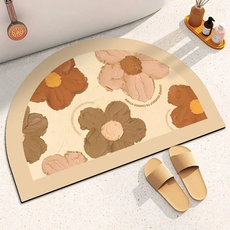 Bath Mats Bathroom Rugs Soft Diatomaceous Earth Floor Pad Mat Super Absorbent Carpet Door Foot For Toilet Non-slip Rubber