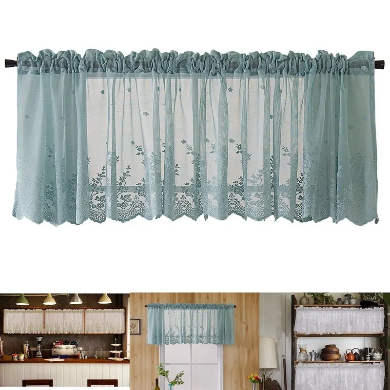 Gardin europeisk stil fönster gardiner spets jacquard kort kök café skåp dekorativt valance sovrum hem dekor draperar 230919