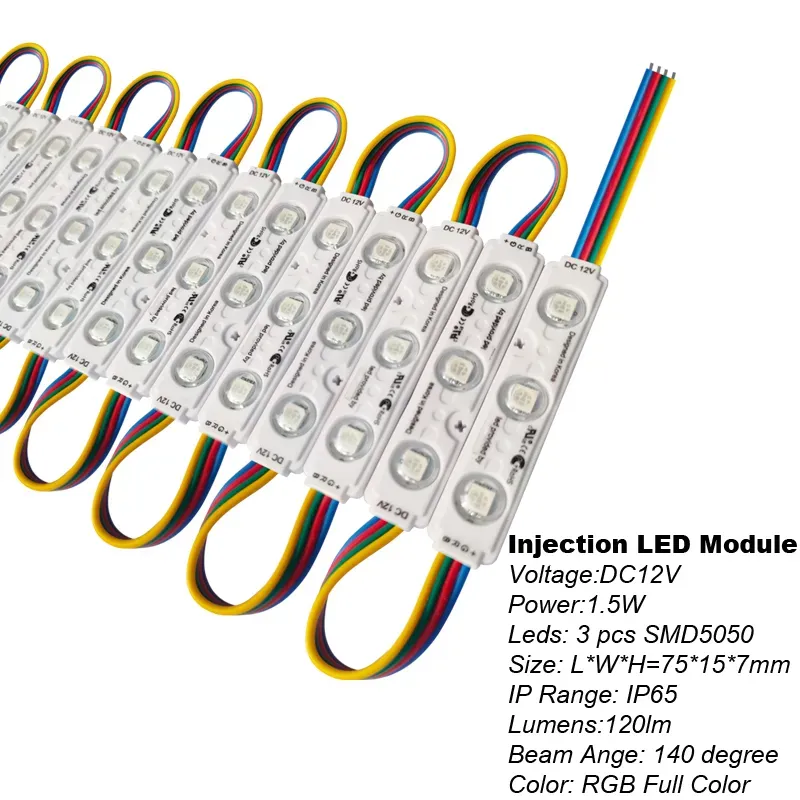 Luci a LED per vetrine Modulo LED aziendale per insegne Luci per finestre RGB 3 LED 5050 Striscia LED multicolore Insegne pubblicitarie per negozi 12 LL