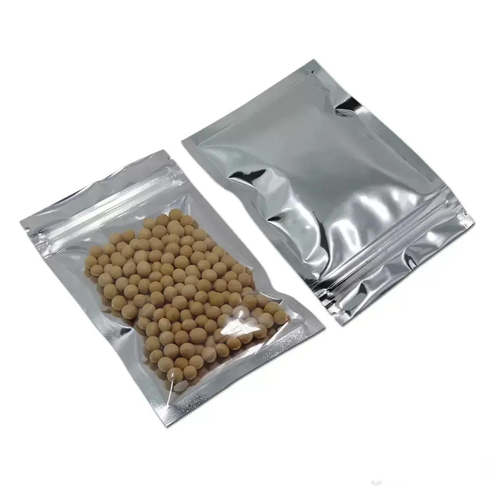 Clear Plastic Aluminum Foil Resealable Zipper Packaging Bag Dry Food Storage for Zip Poly Pouches Reseal Lock Mylar Foil Bags