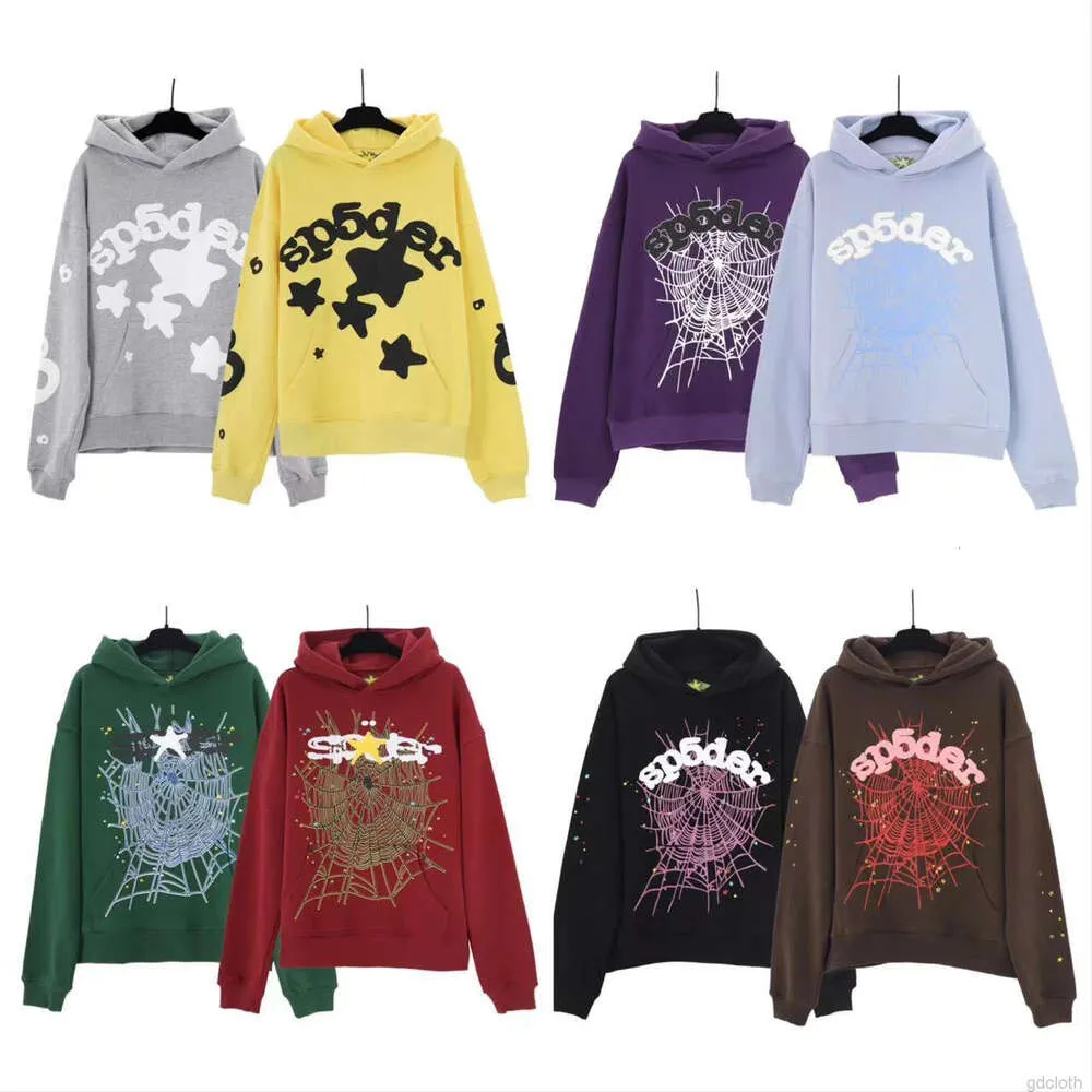 Tasarımcı Moda Giyim Lüks Erkekler Sweatshirts Genç Thug Star Aynı Stil SP5der 555555 Serisi Erkek ve Kadınlar High Street Hip Hop Trendy Hoodie