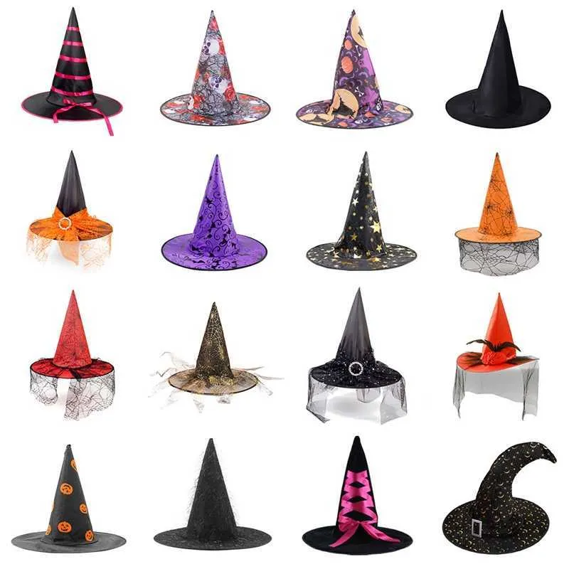 1 stcs Halloween kostuumwizard Witch Hat Yard Decoration Black Party 230920