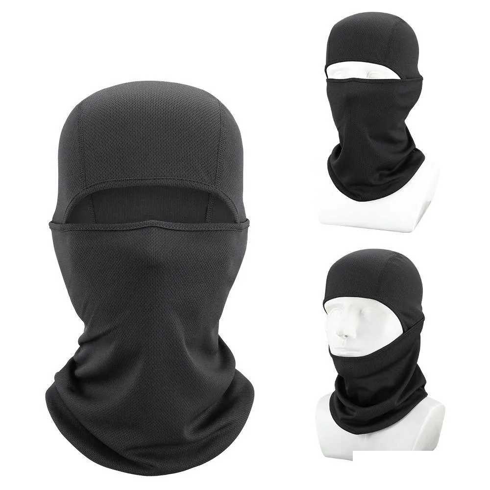 Cykelmössor masker taktisk mask airsoft fl ansikte clava paintball cykel vandring halsduk fiske snowboard skid huva hatt män kvinnor släpp de dhfzw