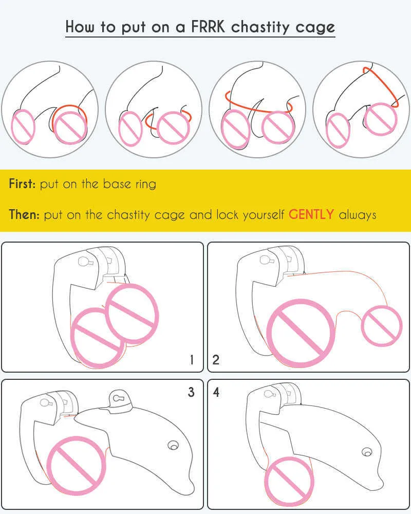 Other Health Beauty Items FRRK Flat Chastity Cage With Skin Dildo