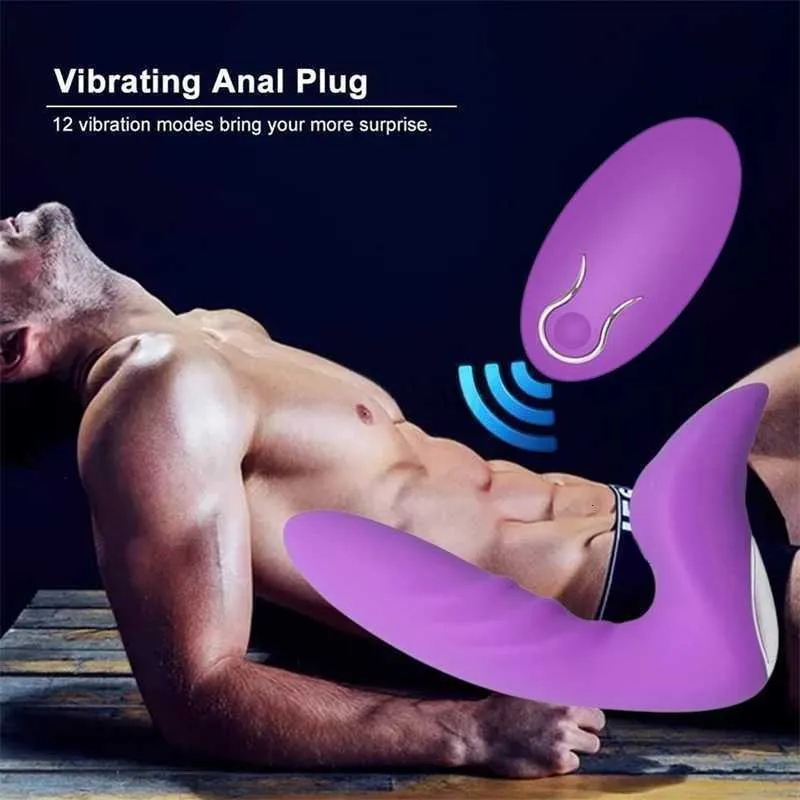 Masajeador de juguete sexual para adultos, tapón Anal de silicona con punto G, diseño de Control remoto de succión Unisex, conveniente para amantes