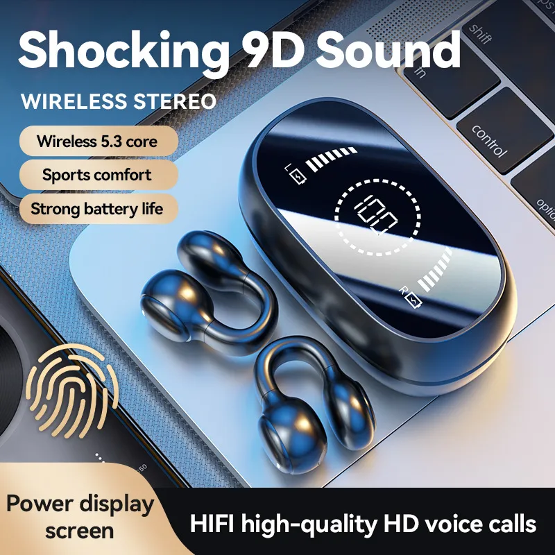 M47 Fones de ouvido sem fio de condução óssea Hifi 9D Sound Bluetooth Fones de ouvido para jogos Fones de ouvido esportivos com cancelamento de ruído para iPhone 15 Samsung S23 Ultra Huawei Mate 60 X5