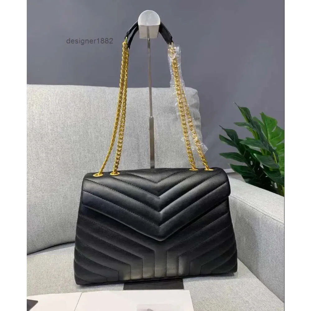 2023 Borsa a tracolla di lusso Tote Nera Marca Loulou Designer a forma di Y Cucitura in pelle da donna Catena in metallo Confezione regalo a conchiglia di alta qualità Messenger all'ingrosso