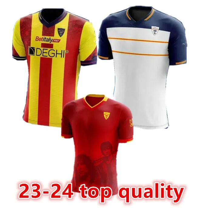 2023 24 NUOVE maglie da calcio US Lecce 2023 24 DORGU ALMQVIST KRSTOVIC STAEFEZZA RAFIA maglia da calcio casa gialla via verde6666