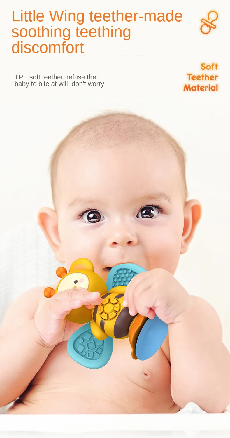 Baby Musical Bath Toy - Bee Suction Cup High Chair Toy, Interactive ...